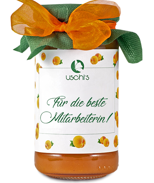 Geschenkmarmelade Marille  "Für die beste Mitarbeiterin"